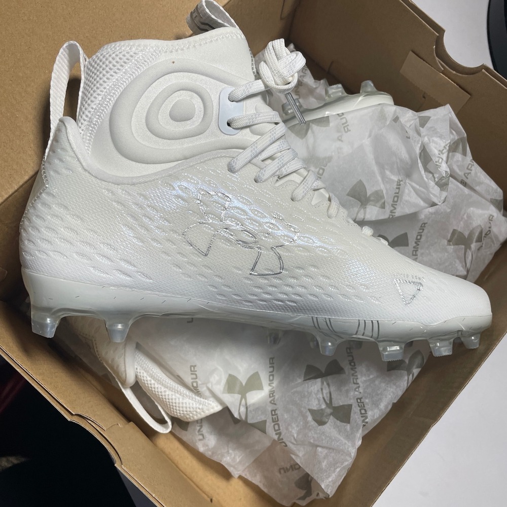 Under‎ Armour Spotlight Lux MC 2.0 White Football Cleats Mens 8.5 3025082-100